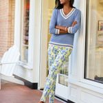 Talbots Slim Ankle Jeans - Watercolor Vases - NWT 14 Photo 2