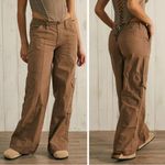 Urban Outfitters UO BDG Brown Y2K Low Rise Cargo Pants Large Wide Leg Photo 1