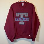 Russell Athletic Vintage  Maroon Texas Crewneck Sweatshirt Large Photo 0