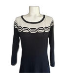 Nine West Knit Sweater Dress Black Off-White Small S Photo 1