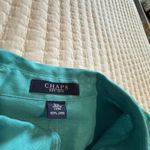 CHAPS  Button Up Collared Linen Shirt Blue Sz 2X DEFECT HOLE Photo 13