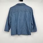 Womens L Country Western Blouse Blue Ditsy White Floral Boho Coquette Farm Purple Size L Photo 3