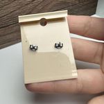 Genuine Turquoise Blue Cross Silver Tone Pierced Stud Earrings NWT Made In USA Photo 6