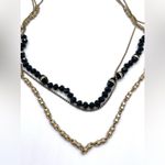 J.Crew  Mixed Multi-strand Necklace in Gold Tone and Black glass beads Photo 3