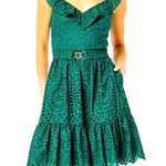 Lilly Pulitzer  Lexalyn Hosta Green Moroccan Eyelet Ruffled Mini Dress Size 2 Photo 1