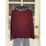 Lands' End Ladies' 2-Piece Pajama Set -burgundy Gray Floral Size Small Photo 4