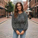 Universal Threads Universal Thread Women's Black & White Speckled Loose Top Photo 1