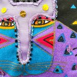 Laurel Burch vintage giant cat tote bag Red Photo 2