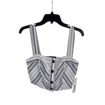 AQUA ‎ Striped Crop Top Blue White Button Front Sleeveless Tank Small Photo 4