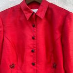 Vintage Dressbarn Red Polyester‎ Jacket Black Size 8 Photo 3