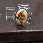 Vintage 70s Floral Bouquet Ring Adjustable Pink Photo 4