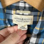 Denim & Supply Ralph Lauren Ralph Lauren Denim & Supply Womens Utility Blue Yellow Plaid Button Down Shirt L Photo 7
