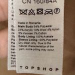 Topshop Blazer Wool Blend Striped Tweed Brown Size 8 Oversized Jacket Photo 3