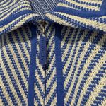 St. John  Sport Diagonal Blue Stripe Collared Full Zip Sweater Size P Made in USA Photo 3