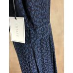 1. State  Women's Blue Silky Sheen Surplice V-neck Leopard Print Jumpsuit NWD 12 Photo 6