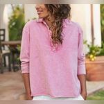 Frank & Eileen  $168 Patrick Popover Henley Top Shirt Pullover Mineral Pink RARE Photo 3