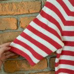 Talbots Cotton Striped Half Sleeve Crew Pullover Sweater Pink White - L Petite Photo 1