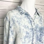 Velvet Heart  Acid Wash Tencel Chambray Denim Button Up Shirt Women’s Size Large Photo 2