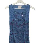 ASOS Blue Pink Beaded Mirror Embroidered Sleeveless Special Occasion Maxi Dress Size XS Photo 3