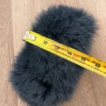 One Pc Real Blue Fox Fur Cuff Arm Warmer Bracelet Gloves Satin Embroidered Liner Photo 3