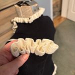 CAbi Adorn #4103 Black and Cream ruffle ribbed cotton pullover sweater Photo 7