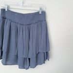 Hollister [] Dusty Blue Smocked Waist Tiered Ruffle High Rise Mini Skort Size XL Photo 7