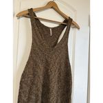 Free People  Chevron Sweater Tank‎ Size M Brown Knit Cotton Relaxed Slouchy Boho Photo 9