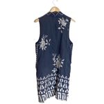 Johnny Was  Dark Gray White Embroidered Linen Vest Photo 3