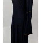 Vintage Y2k Bell Sleeve Stretch Cotton Denim Dress Collared V Neck Dark Wash M Blue Size M Photo 6