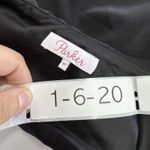 Parker Blouse Womens Medium Black Bellini Silk Contrast Collar Lace Trim Top Photo 3