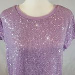 Cable & Gauge  light lavender purple sparkly sequin sweater top size large Photo 1