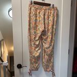 Cost Plus World Market Floral Elastic Waistband Pajama Lounge Pants Rayon Boho Yellow Size L Photo 3