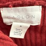 Caslon  Sorrel Red Diagonal Ribbed Hooded Sweater Size Medium Casual Activewear Photo 3