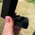 Natural Diamond Stud Earrings .30 Carat TW 14K White Gold Setting EUC Silver Photo 4