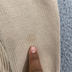 VTG Yarnworks Cardigan Women M Tan Cable Knit Gold Button Preppy Sweater Size M Photo 4