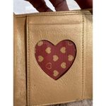 Lovcat Paris Women's Gold Leather Trifold Wallet with Heart Design Photo 6