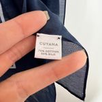 Cuyana Large Navy Blue Light Blue Pink Grey Striped Cotton/Silk Scarf Italy Photo 6