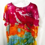 Sonoma  Plus Size 2X Dress Handmade Tie Dye Eyelet Midi Tiered Festival Pride 932 Photo 5