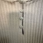 ZARA  Long Sleeve Ribbed Bodycon Henley Dress Taupe Brown Size M Medium Photo 6