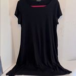 Eileen Fisher Black Oversized Short Sleeve MIDI Dress Size Large Hi-Lo Hem Photo 0