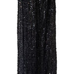 H&M Black Shear Sequin Spaghetti Strap Maxi Slip Dress Cover Up Size L Fishnet Photo 0