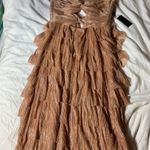 Gianni Bini Grace Metallic Plisse Sweetheart Neck Cut-Out Tiered Dress  Photo 1