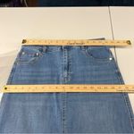 OAT New York Stretch Medium Wash Denim Midi Skirt Size 4 Blue Photo 10