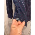 Gap Womens Long Sleeve Button Down Shirt Boyfriend Fit Navy Pink Polka Dot Large Photo 4