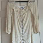 Princess Polly Off White Cream Long Sleeve Bodycon Dress With Leopard Print Detailing Photo 2