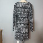 Massini  black white geometric long sleeve knee length dress EUC woman’s large Photo 3