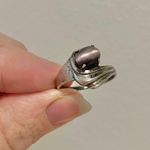 Purple Glass Faux Star Sapphire Silver Victorian Ring “Tabitha” Dark Femme Classic Jewelry Photo 12