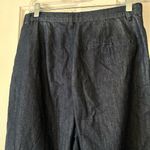 frame denim Pleated Wide Leg High Rise Denim jean trouser in Navy. Size 27. Photo 7