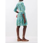 SALONI Tyra Printed Silk Shirt Dress Blue Multi Womens Size 10 Green Photo 2