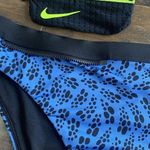 Nike Party Dots Blue High Waist Bikini Bottom Swim Womenâs LARGE Blue Black NWT Photo 3